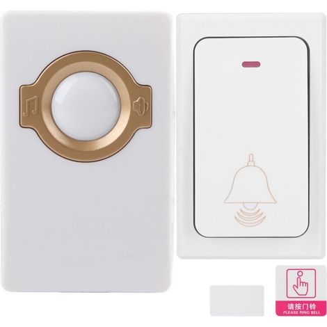US 100-240V plug, wireless doorbell kit, self-powered ABS remote button for emergency contact notification (1/4)
