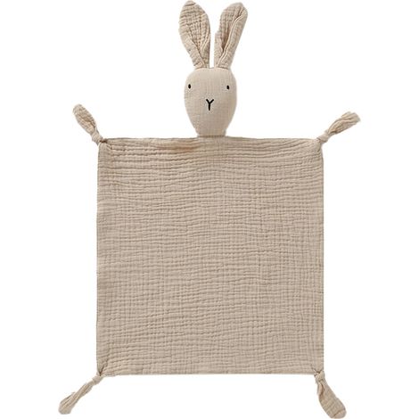 1 couverture de sécurité en mousseline de coton, motif lapin, douce et respirante, pour bébés garçons et filles (1/5)