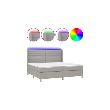 Sommier à lattes de lit matelas LED Gris clair 200x200 Tissu (1/5)