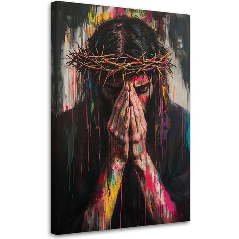 Quadro su tela, Gesà¹ con la corona di spine - 40x60 (1/3)