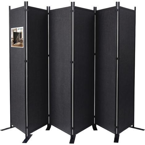 Paravent Séparateur de Pièce 6 Panneaux Cloison de Séparation Autoportant Pliable Brise Vue pour Plus d’Intimité Salon Chambre Bureau 340 x 30 x 164 cm Anthracite (1/5)