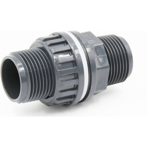 3/4 Pouce Traversée de paroi PVC pour tuyau ø 20 mm, pour aquaponie. - jardiboutique