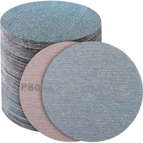 Disques abrasifs maille 125mm velcro grain 60, lot de 50, pour ponceuse excentrique (1/5)