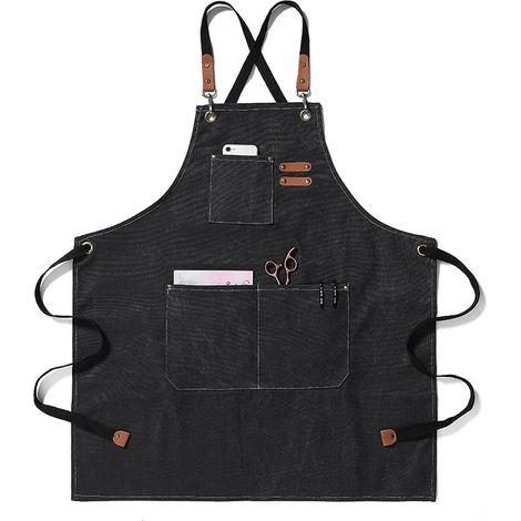 Tablier de Travail Homme Lourde en Toile avec 3 Poches, Réglable - pour Cuisine, Barbecue, Soudure et Atelier (1/5)