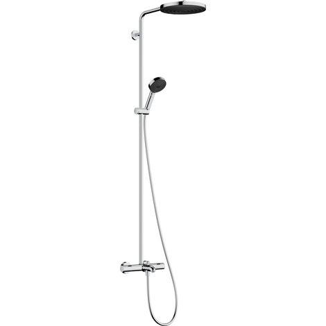 Hansgrohe Ecostat Fine Thermostatic Dual Exposed Mixer Shower Bath Spout Chrome (1/5)
