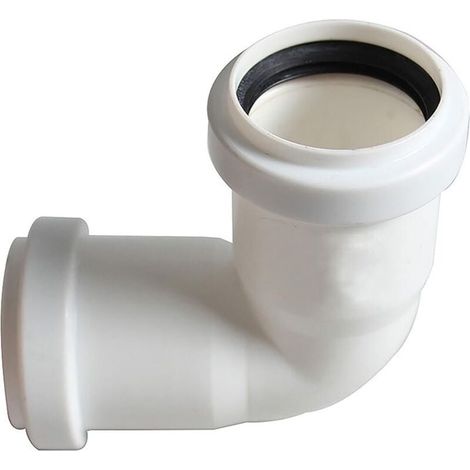 Tuyau d'évacuation coudé à 90 degrés, compression des déchets de 40 mm, courbure à 90 degrés, (blanc) pour évier, drain, coude, lavabo, raccord de siphon de salle de bain (1/4)