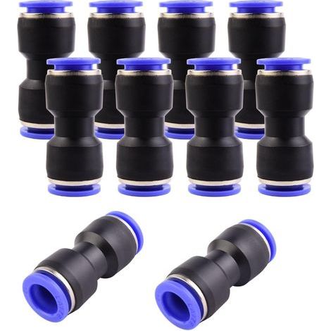 10 - Raccord Pneumatique - Raccord Rapide - Connexion Air Comprimé Sans Outil Pour Industrie Et Atelier - Noir Et Bleu - 12x12cm (1/5)