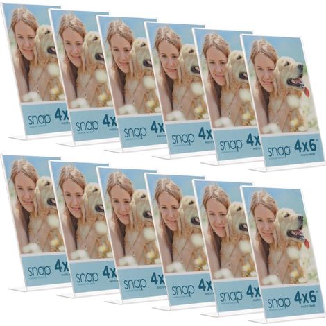 Lot de 12 cadres photo polyvalents et autoportants en acrylique transparent et durable, pour images de 10,2 x 15,2 cm, parfaits pour présenter des souvenirs avec style, pour maison ou bureau (1/5)