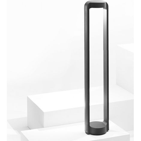 Lampioncino alluminio policarbonato gea led eurus ges452 led h80 lampada terra grigio antracite ip65