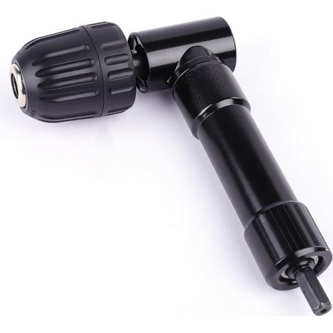 Accessoire de Perceuse d’Angle à 90 Degrés, Mandrin Perceuse, Adaptateur pour Forets à Angle Droit, Mandrin Universel, Adaptateur (1/4)
