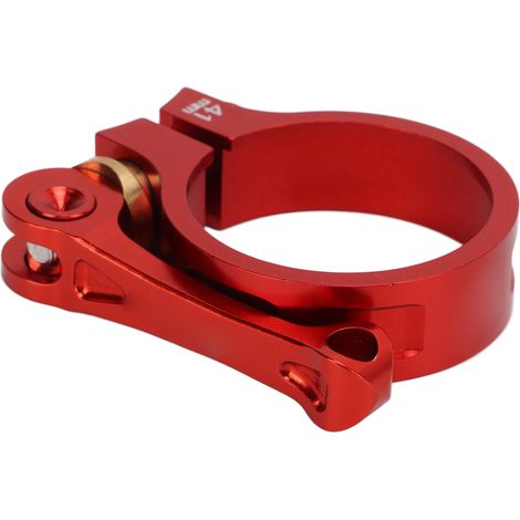 Collier de serrage rapide pour tige de selle de vélo 41 mm en alliage d'aluminium usiné CNC, pour vélos pliants, rouge (1/5)