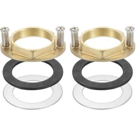 Dadi di fissaggio esagonali in ottone con guarnizione – 2 pezzi, filettatura femmina da 1¼″ (31 mm), per rubinetto del lavello della cucina