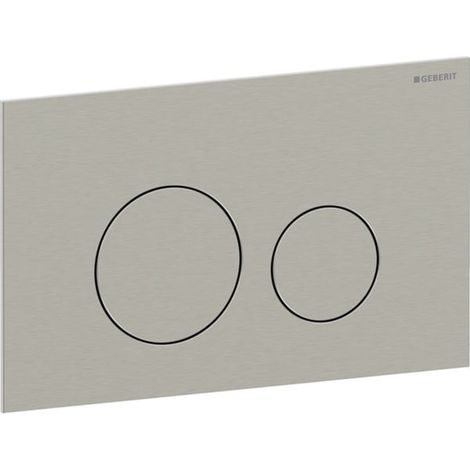 Geberit Sigma40 Betätigungsplatte, rund, 2-Mengen-Spülung: Platte, Taste: nickel / gebürstet, easy-to-clean-beschichtet (1/5)