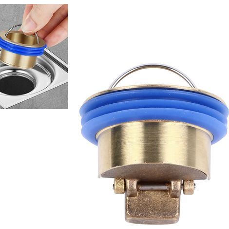 Inserto neutralizador de olores para desagües de piso, dispositivo antirretorno, desagüe rápido, cobre, 4,2 x 3 cm con junta de silicona (1/5)