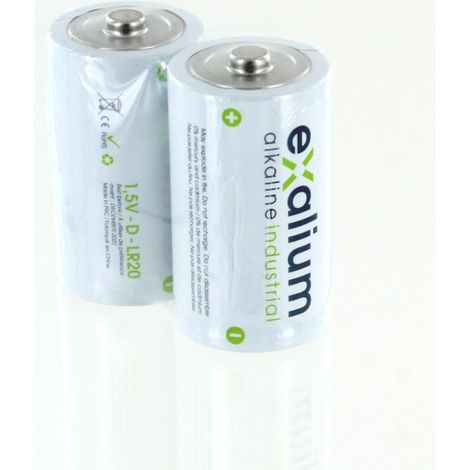 2 Piles LR20 D 1.5V Alcalines EXALIUM