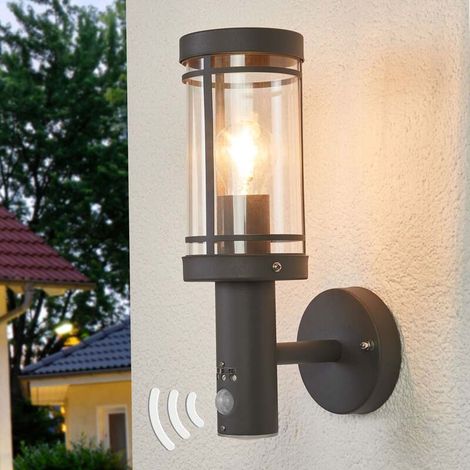[GEBRAUCHT] B-Ware Lindby Außenwandleuchte Djori LED Gartenlampe mit Bewegungsmelder anthrazit IP44 (1/2)