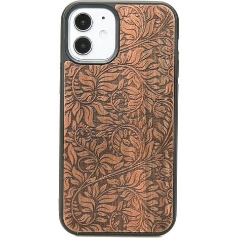 Coque en bois motif feuilles de pommier pour iPhone 12 Mini (1/3)