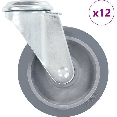 12 Stk. Lenkrollen mit Bolzenloch 100 mm