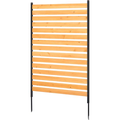 VEVOR Cloture de confidentialite en bois, 980 x 1550 mm, clotures deecran pour climatiseur a 1 panneau, avec piquets metalliques, installation facile, brise-vue exterieur pour decoration de jardin (1/5)