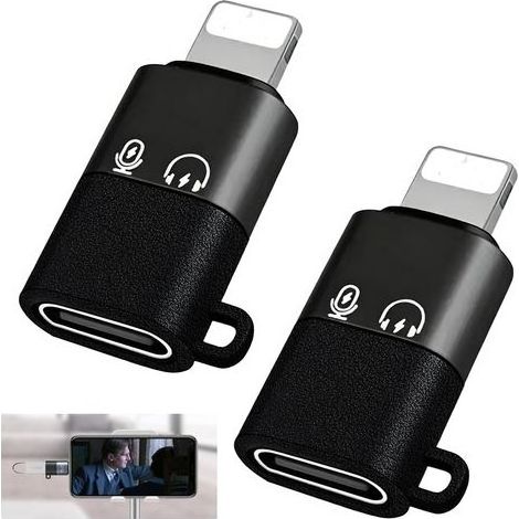 Lot de 2 adaptateurs USB C vers Lighting pour DJI Mic Mini USB C vers iOS OTG, récepteur de microphone sans fil pour iPhone série 14/13/12/11, prise en charge de la charge et le transfert de données (1/5)