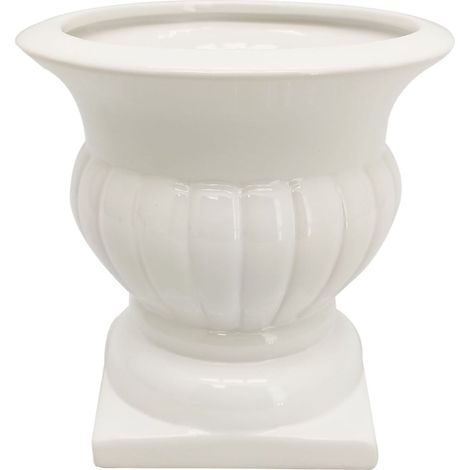 Vimin Box Coppetta Stile Romano Ceramica D 16,5 Cm H 16,5 Cm Bianco