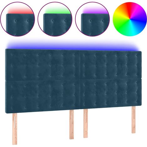 Maison Exclusive - Cabecero con luces LED terciopelo azul oscuro (1/5)