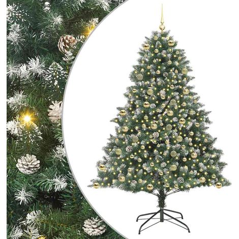 Sapin de Noël artificiel Vert 210 cm PVC, plastique et acier vidaXL