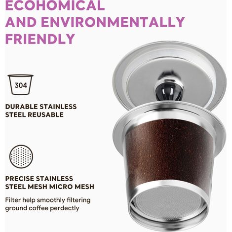 Wiederverwendbares Zubehör für Kaffeemaschinen, Kaffeefilter, für Keurig K45 Kaffeemaschinen, Kaffeekapselgehäuse, Edelstahlteile, Ausführung 2