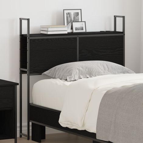 vidaXL Headboard de Rangement avec Station de Charge Chêne noir