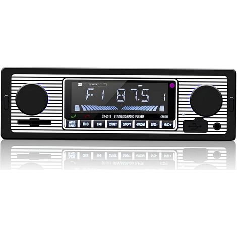 Autoradio Bluetooth, Vintage Poste Radio Voiture Bluetooth 4x60W Lecteur MP3 avec Télécommande Supporte USB/AUX (1/5)