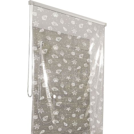 Kleine Wolke Tenda avvolgibile per Doccia, Vinile, Motivo Conchiglia We, 128 cm x 240 cm (1/2)