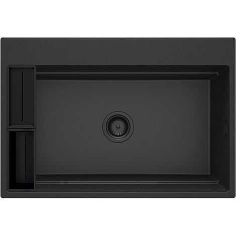 Lavello cucina in granito con 1 vasca 76x52 cm grafite metallizzata - Vora