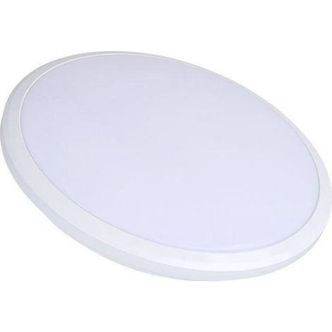 Plafonnier LED φ200mm-12w Boîtier blanc + lumière blanche Plafonnier, étanche IP54, Plafonnier rond, Salle de bain Chambre à coucher Balcon (1/5)