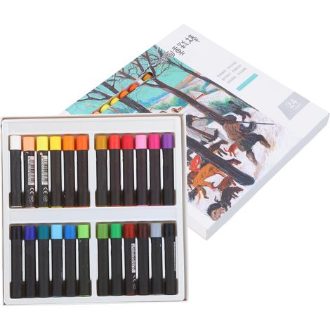 24Pcs Art Oil Pastel Professional Graffiti Washable Painting Sticks Stationery Supplies (1/5)