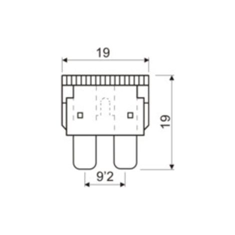 Fusible Plano  2Amp GRIS 19x19mm (1/2)