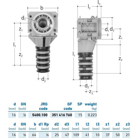 JRG Sanipex Scatola 90° singola bronzo 1/2" - 16 351416760