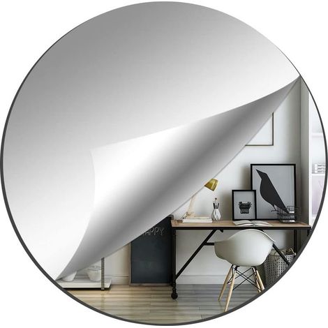 Miroir Rond 30cm Miroir Mural Grand Miroir Adhesif Mural Acrylique Miroir Rond Mural Flexible Miroir Mural Adhesif Miroir Autocollant pour Salle de Bain, Chambre, Salon (1/5)