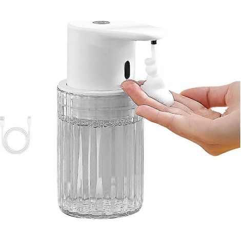 Distributeur de savon mousse automatique 300 ml, rechargeable, sans contact, pour salle de bain et cuisine. (1/5)