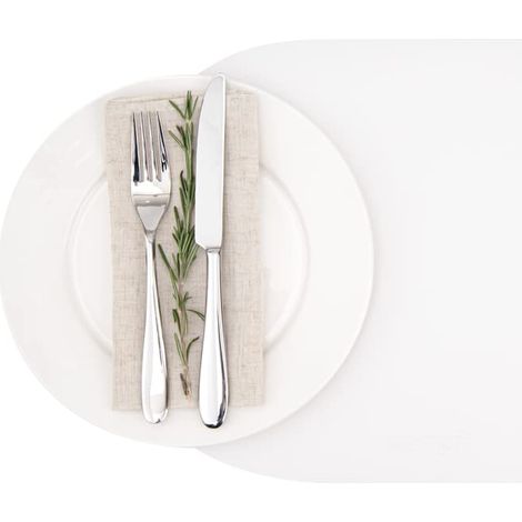 Lot de 6 Sets de Table ovales en Vinyle Blanc gaufré, 40,6 x 30,5 cm (1/5)