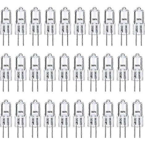 Ampoules G4, lot de 20 halogènes G4 12V 20W avec culot G4 à deux broches, ampoules G4 haute puissance 12V 300LM pour éclairage de meubles (voir photo) (1/5)