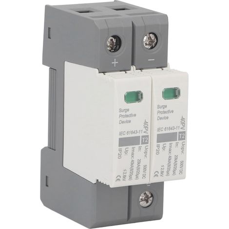 Disjoncteur de Protection contre la foudre de dispositif de parafoudre de tension cc photovoltaïque 2P 500VDC 20-40KA