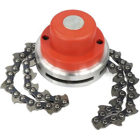 (Rojo) Juego de cabezales de trabajo para cadena de cortacésped de gasolina, tuerca de desbrozadora, cabezal de deshierbe, cadena de cortacésped (1/5)
