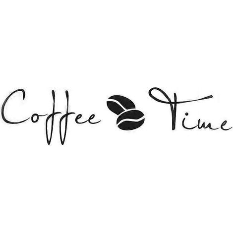 Sticker mural amovible en PVC, décoration murale pour chambre, citations pour fenêtre ou porte vitrée, noir - L'heure du café (1/5)