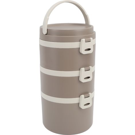 Boîte-repas Bento en Acier Inoxydable 304, 3 Couches Isothermes, 2.4L, Portable pour Bureau et Voyage, Récipient Alimentaire pour Déjeuner (1/5)