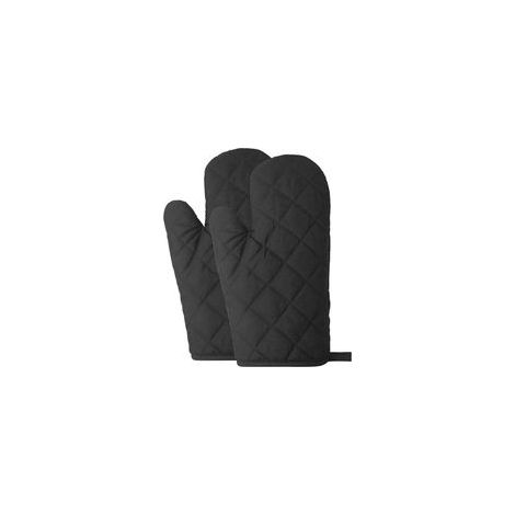 1 Paire(2 Pièces) Gants de Four en Coton,Anti Chaleur Jusqu'à 250°C,Gants de Cuisson pour Cuisine,Cuisson,Pâtisserie,Grillage,Noir (1/5)
