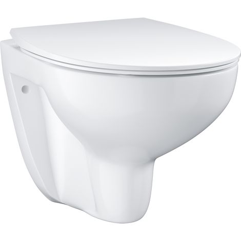 Grohe Bau Ceramic - WC suspendu avec abattant Slim, softclose, rimless, blanc alpin 39899000 (1/5)