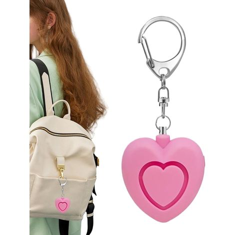 Alarme de sécurité personnelle - Avertissement sonore en forme de cœur de 125 dB, protection sécurisée avec porte-clés lumineux Idéale pour les enfants, les personnes âgées, les piétons, les coureurs (1/5)