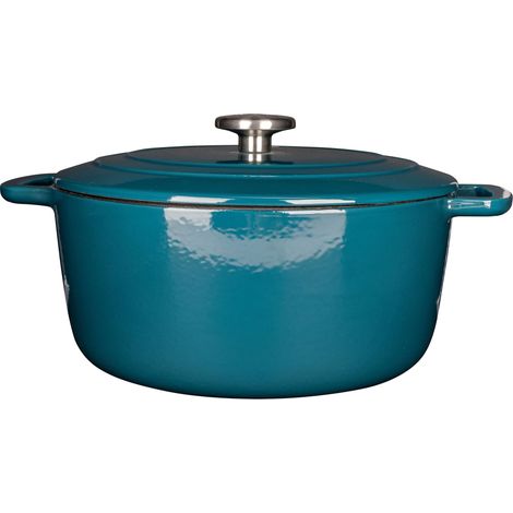 Cocotte avec couvercle - COSY & TRENDY - FONTESTIC - Fonte émaillée- Ø28 cm - 6,15 L - Tous feux dont induction - Bleu