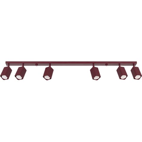 Lámpara de techo RAYO 6L burdeos aluminio 6xGU10 Sollux