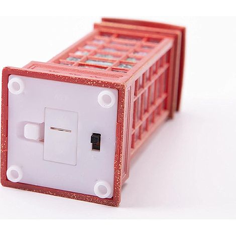 Weihnachtslaterne in Form einer Telefonzelle, leuchtend, mit Schneefalleffekt – die perfekte Dekoration für Tisch, Wohnzimmer oder Arbeitszimmer. (1/5)